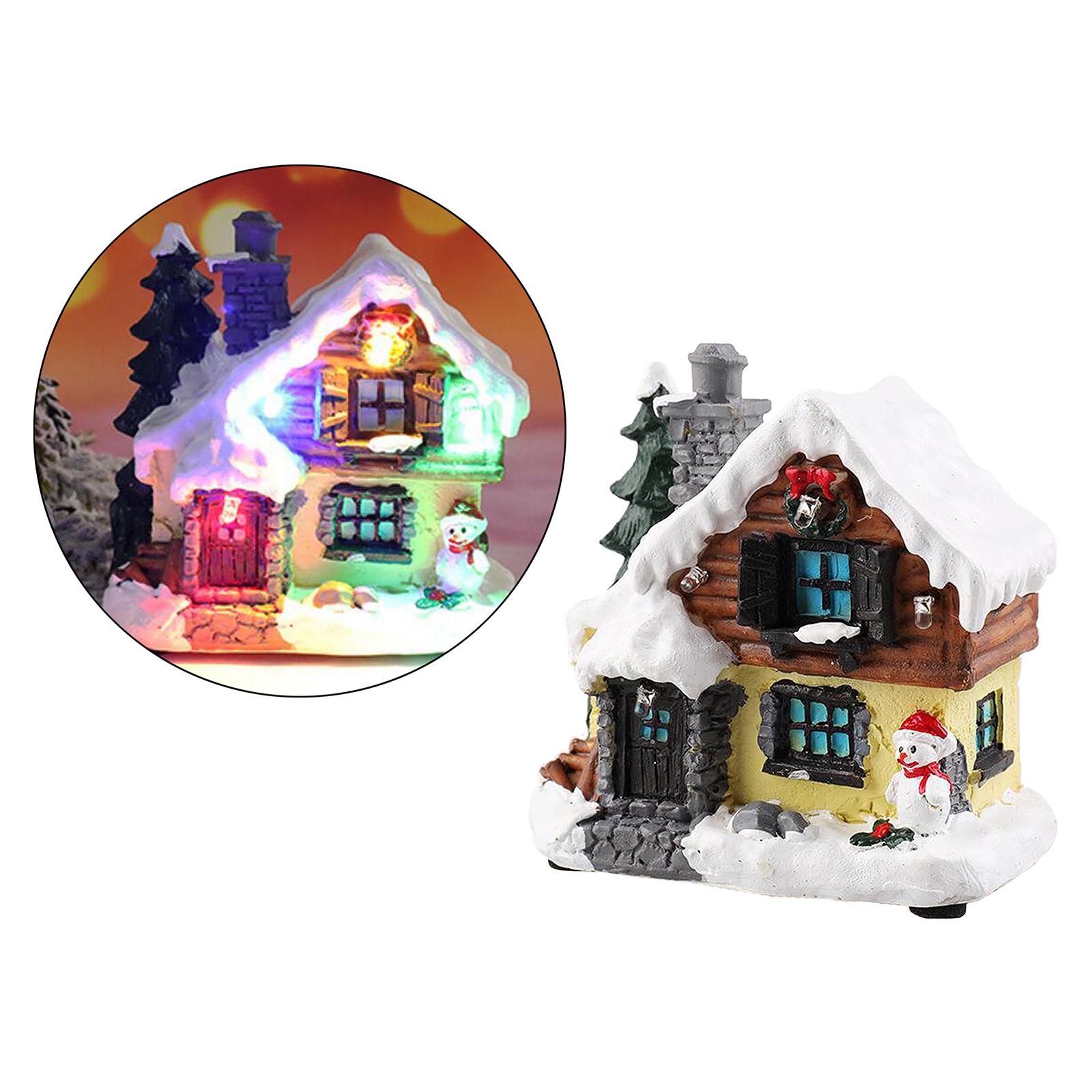 Tượng trang trí Giáng sinh Hình Ngôi làng bằng đèn LED hoạt động bằng pin