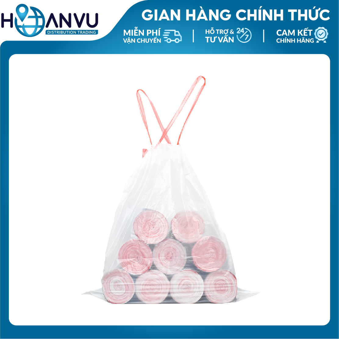 Cuộn 15-50 Túi Rác Có Dây Rút TP Plastic Siêu Tiện Lợi