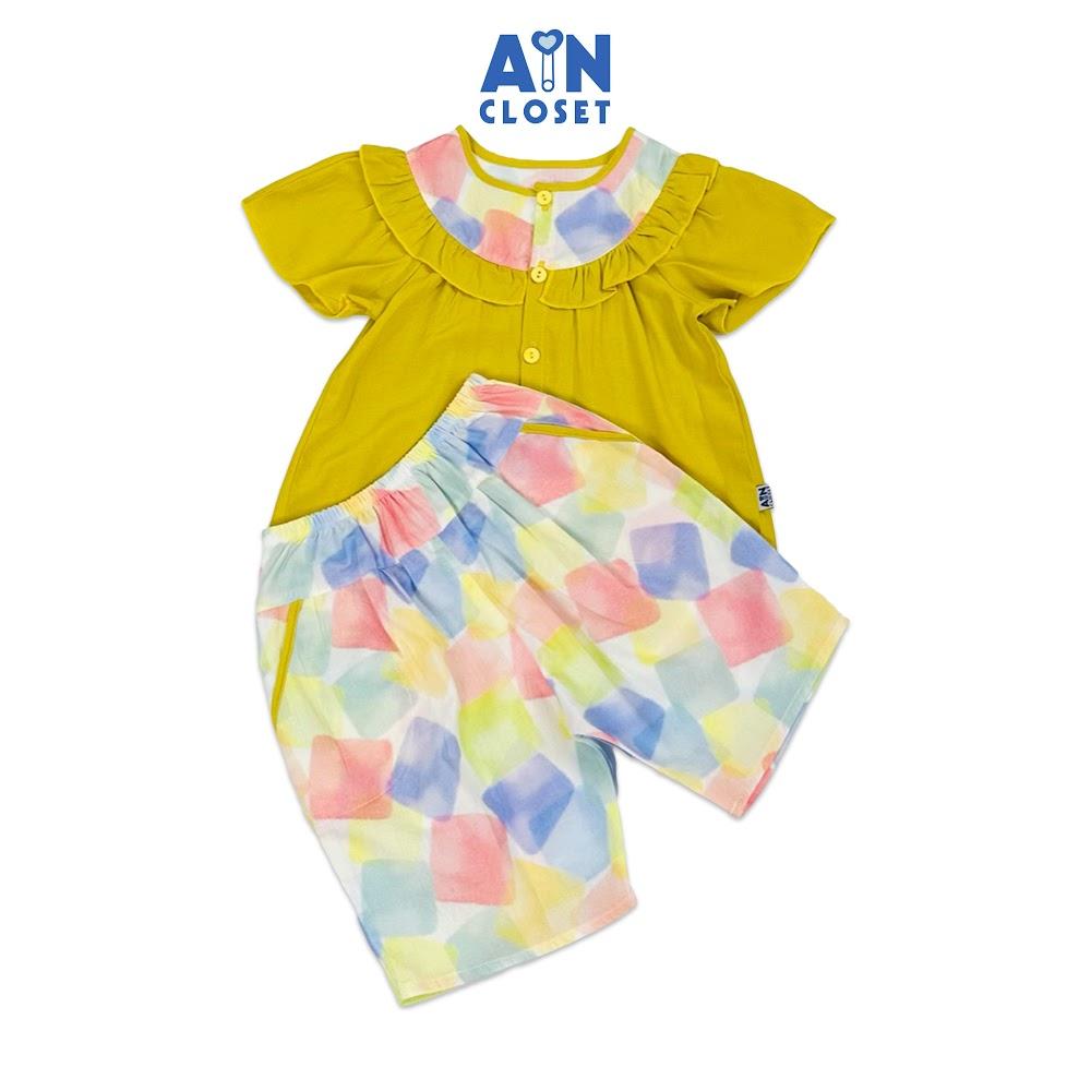 Bộ quần áo Lửng bé gái họa tiết Đá Thạch Anh Vàng cotton - AICDBGRLJFX0 - AIN Closet