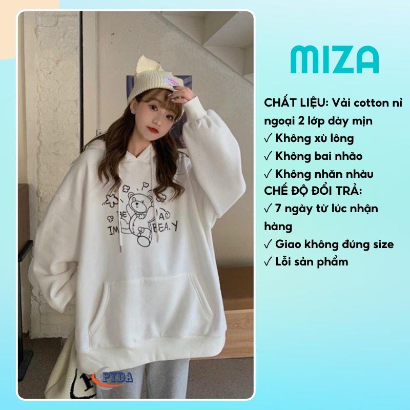 Áo hoodie nữ nam unisex cặp đôi local brand nỉ ngoại cao cấp da cá form rộng có mũ ulzzang hàn quốc cute zip BEAR