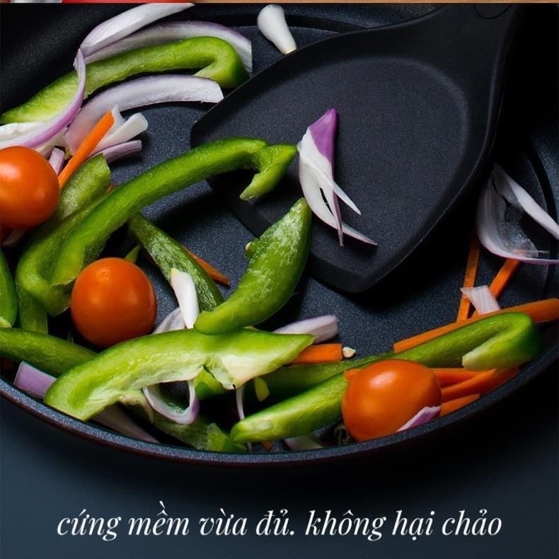 Bộ 3 muỗng xào nấu Silicon chịu nhiệt + Inox