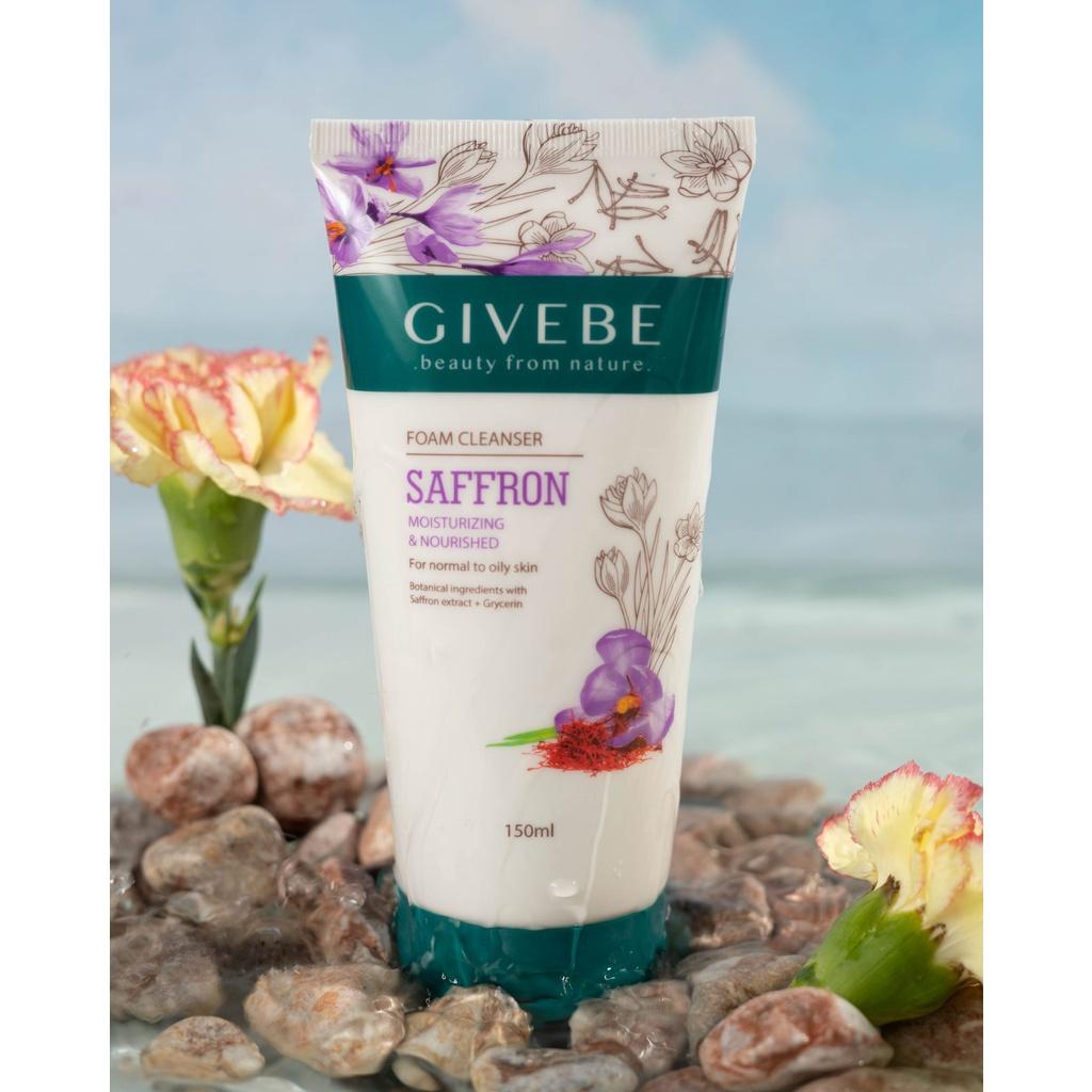 Sữa rửa mặt Givebe Saffron 150 ml cấp ẩm ngăn mụn dưỡng trắng giảm nếp nhăn ngăn ngừa lão hóa