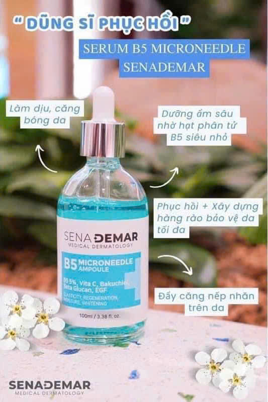Serum B5 Senademar 100ml hạn 2027 microneedle ampoule Phục Hồi Da Cấp Ẩm Ngăn Ngừa Lão Hoá.