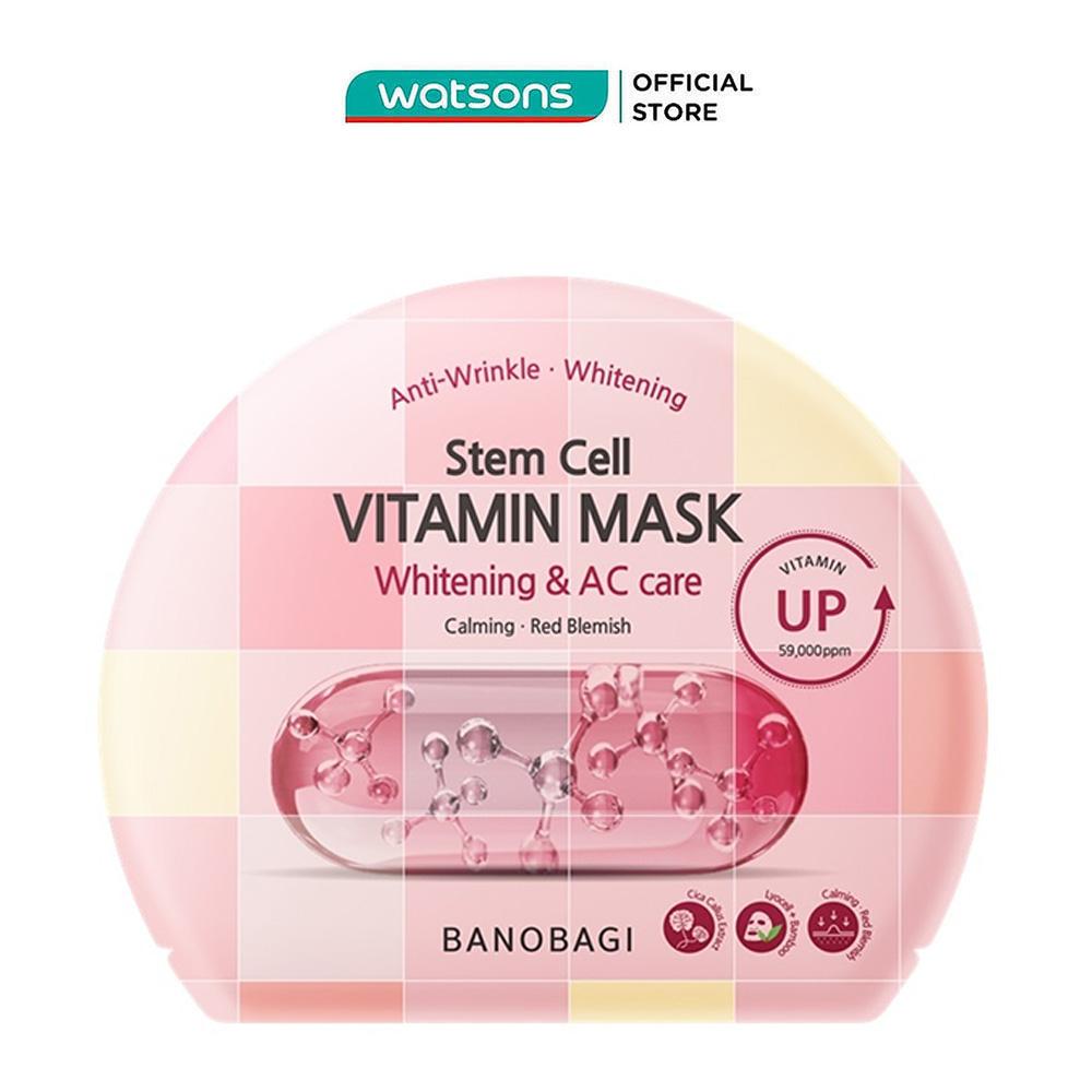 Mặt Nạ Banobagi Stem Cell Vitamin Mask Cấp Ẩm, Sáng Da Cho Da Mụn Whitening &amp; AC Care 30g