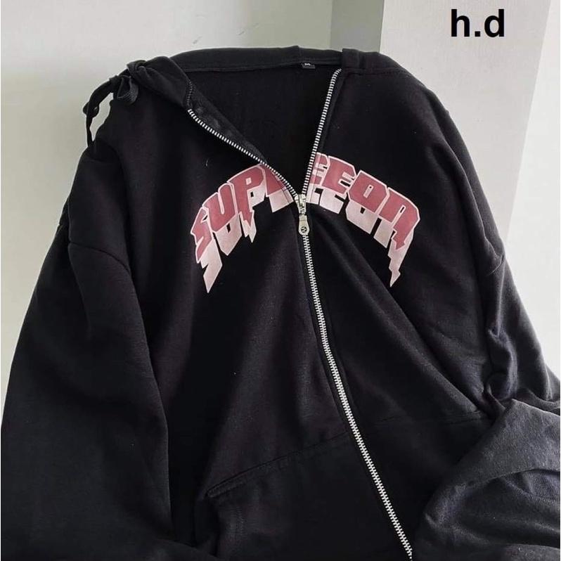 Áo khoác nỉ Super chữ đỏ chất nỉ ngoại TH6