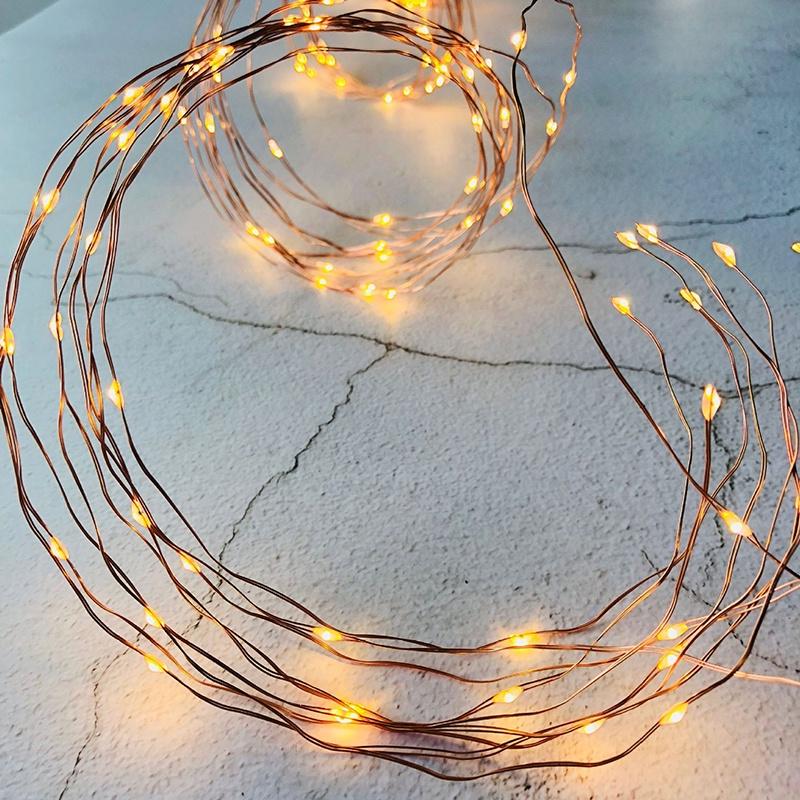 Dây đèn LED 280 bóng với 14 vòng hoa trang trí giáng sinh tiệc cưới