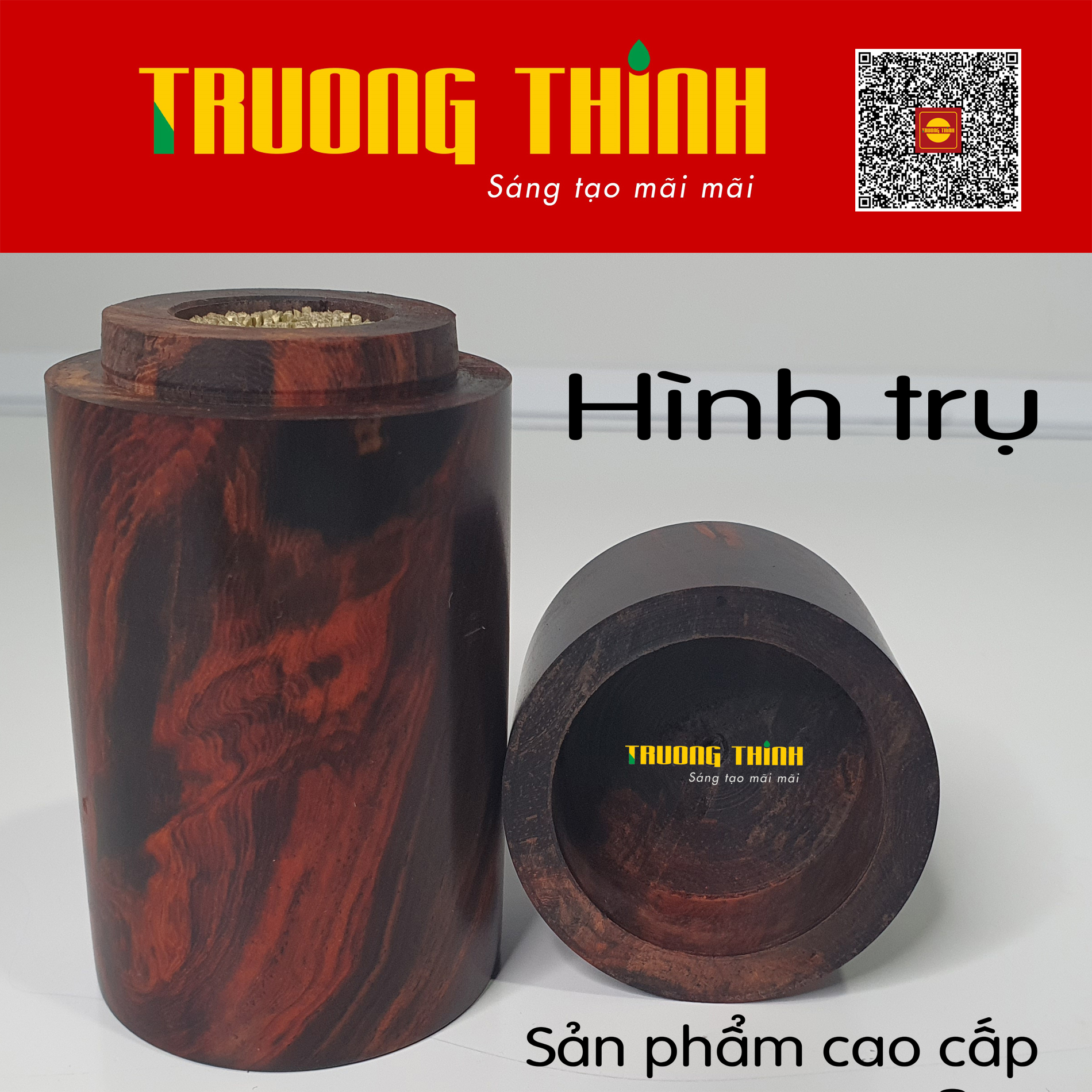 Hình ảnh Lọ Hộp Đựng Tăm Bằng Gỗ Trắc Đỏ Đen Cao Cấp Trường Thịnh Tiện Dụng Bền Đẹp Sang Trọng Tiết Kiệm – Hình Trụ Liền Khối.