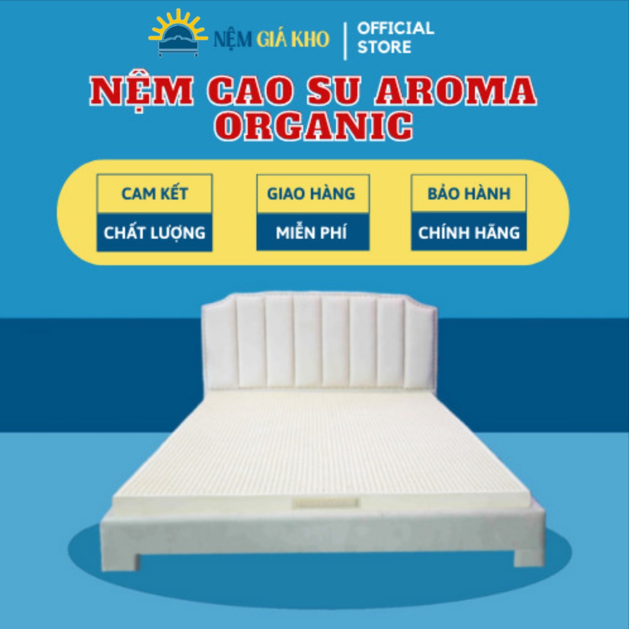 Nệm Cao Su Thiên Nhiên 2 Mặt Lỗ Tròn Aroma Organic Êm Ái Thông Thoáng Bắt Mắt Tinh Tế Trong Phòng Ngủ