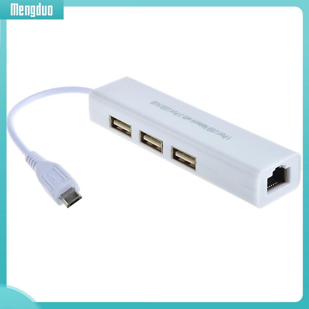 Hub chia 3 cổng Micro USB 2.0 và 1 cổng RJ45