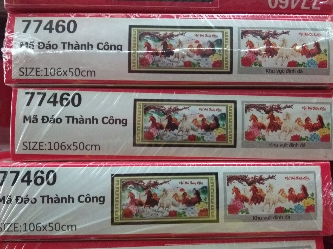 Tranh đính đá mã đáo thành công 77460 kt 98*42cm chưa đính