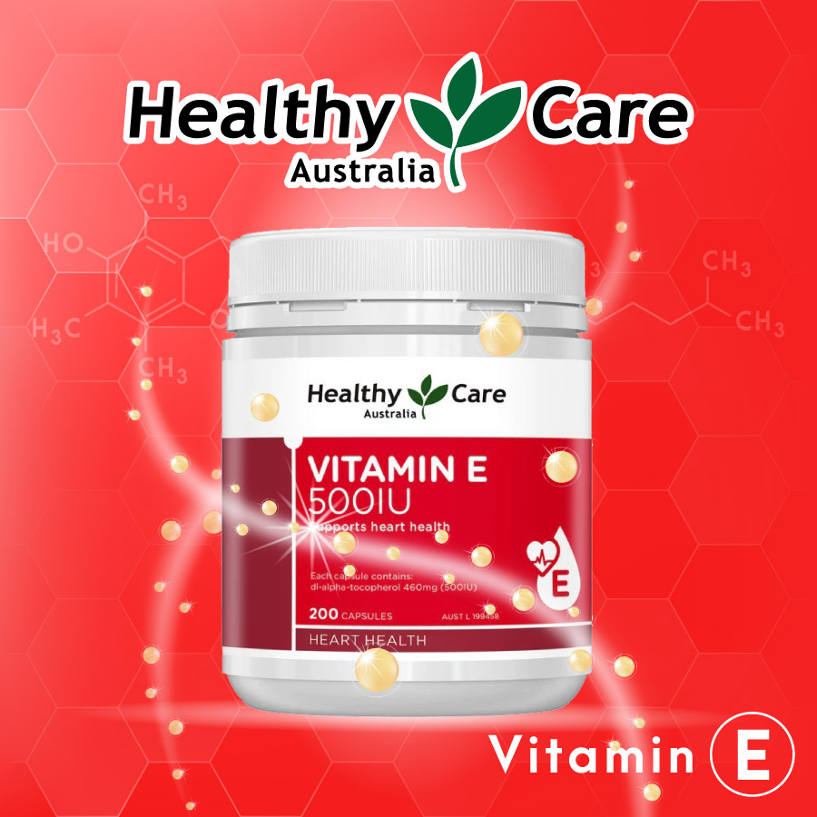 Vitamin E Úc Healthy Care Vitamin E 500IU Hỗ Trợ Hệ Thống Tim Mạch, Giúp Làm Đẹp Da, Mượt Tóc Và Chống Lão Hóa - 200 Viên - QuaTangMe Extaste