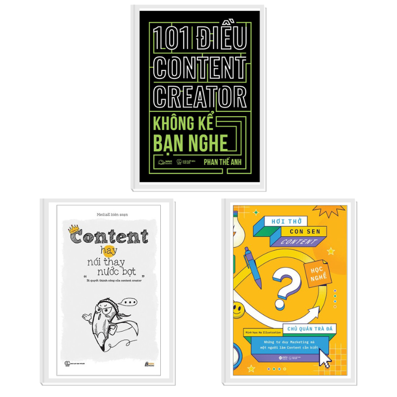 COMBO 101 ĐIỀU CONTENT CREATOR KHÔNG KỂ BẠN NGHE + HƠI THỞ CON SEN CONTENT - HỌC NGHỀ VÀ LÀM NGHỀ + CONTENT HAY NÓI THAY NƯỚC BỌT