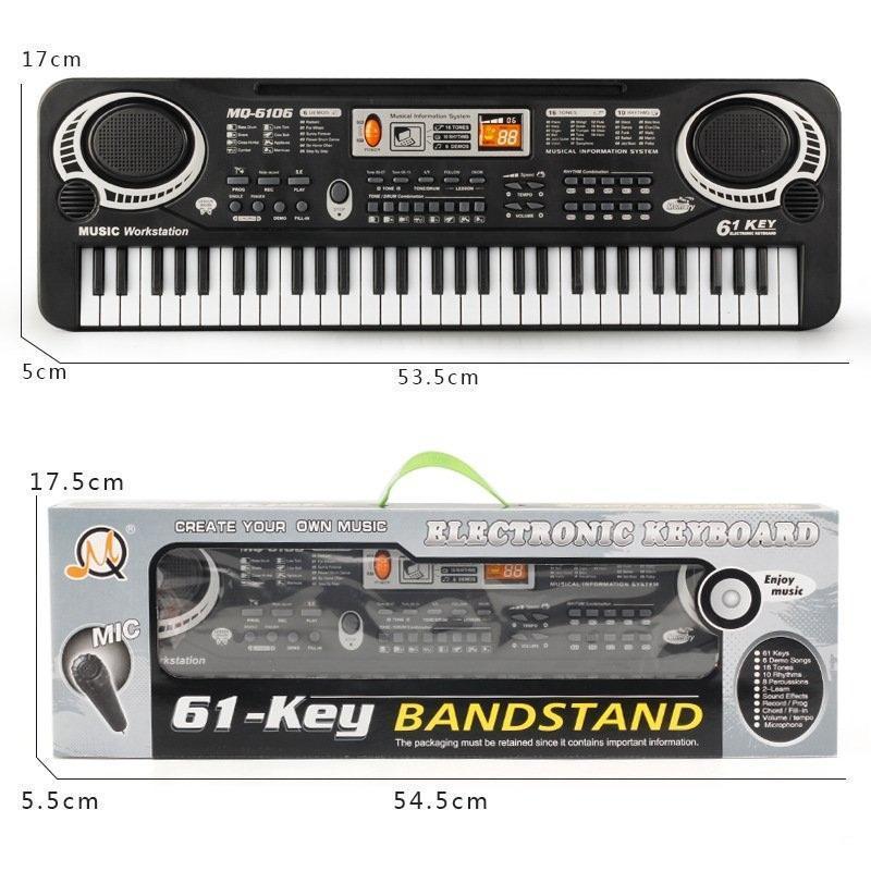 Đồ Chơi Đàn Piano 61 Phím Kèm Sạc Và Mic Cho Bé