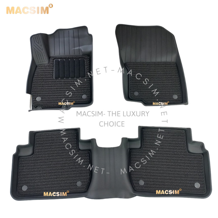 Thảm lót sàn ô tô 2 lớp cao cấp dành cho xe Mitsubishi Outlander 2013-2022 nhãn hiệu Macsim 3w chất liệu TPE