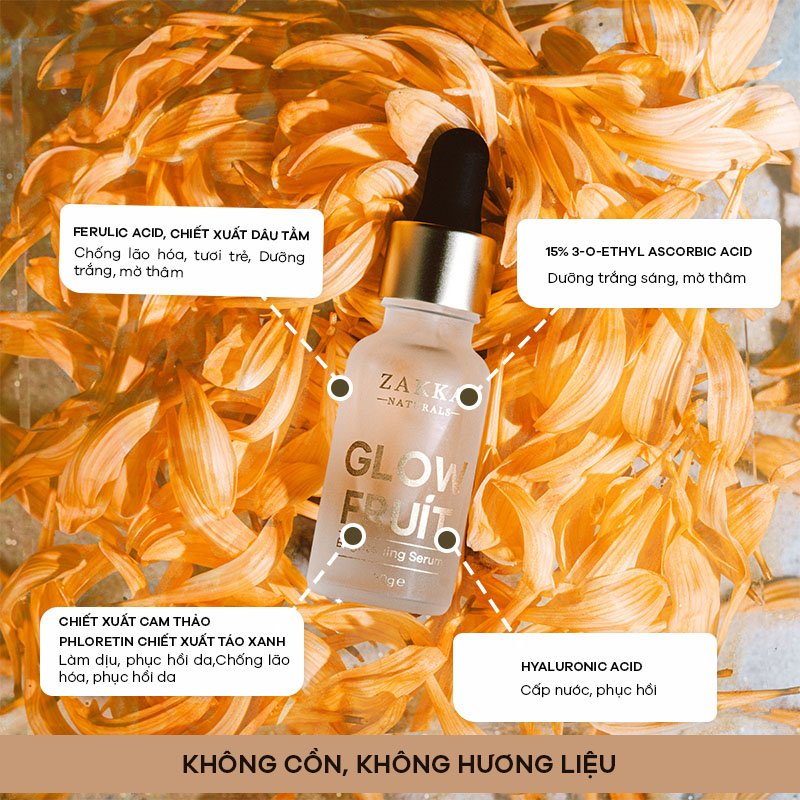 Serum (Tinh Chất) Vitamin C Zakka Naturals GlowFruit+ Brightening 20g