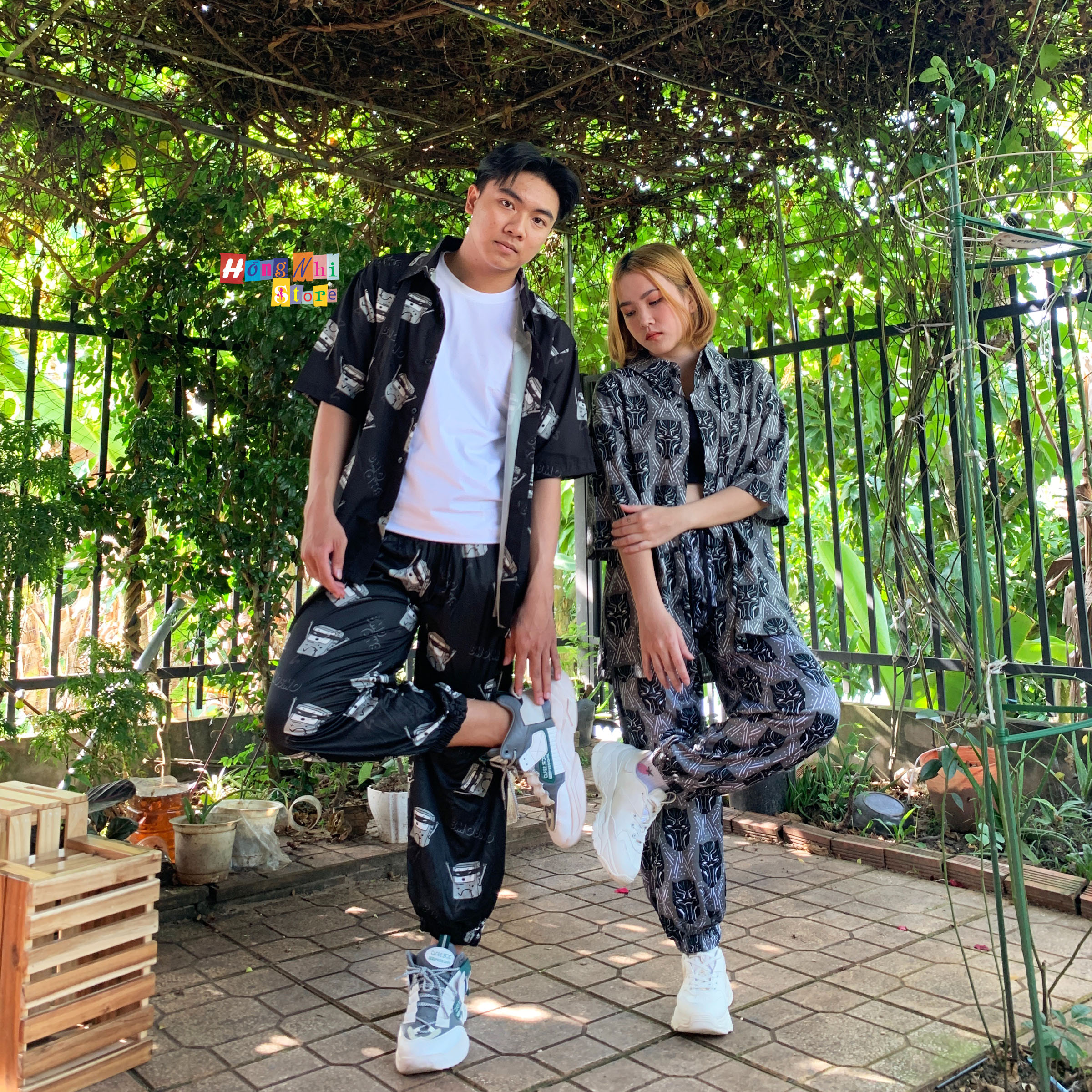 Quần Hoạt Hình Dài Bo Lai Mặt Nạ Cartoon Pant V2 Oversize Ulzzang Unisex - MM - M