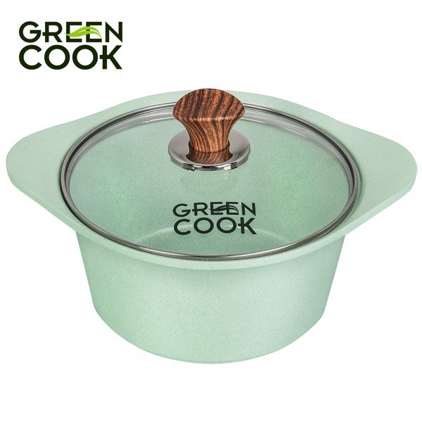 Nồi đúc đáy từ men đá xanh ngọc 24 cm Green Cook GCS05-24IH công nghệ Hàn Quốc