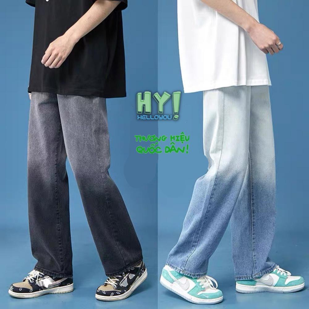 Quần jean nam baggy wash xám đen ống suông rộng SR01 dáng đứng chất bò wash 2 nửa kiểu dáng Hàn Quốc 2022