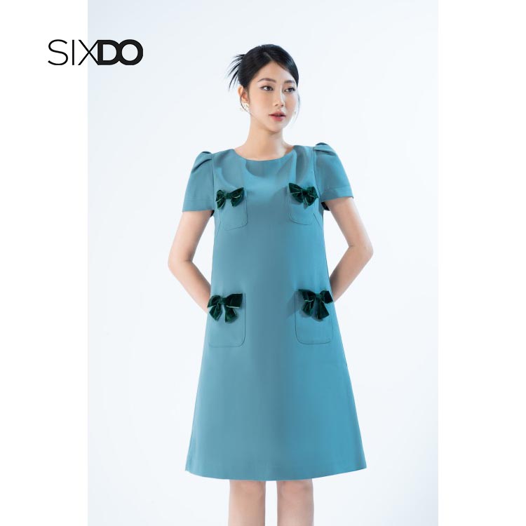 Đầm suông midi nơ thời trang SIXDO