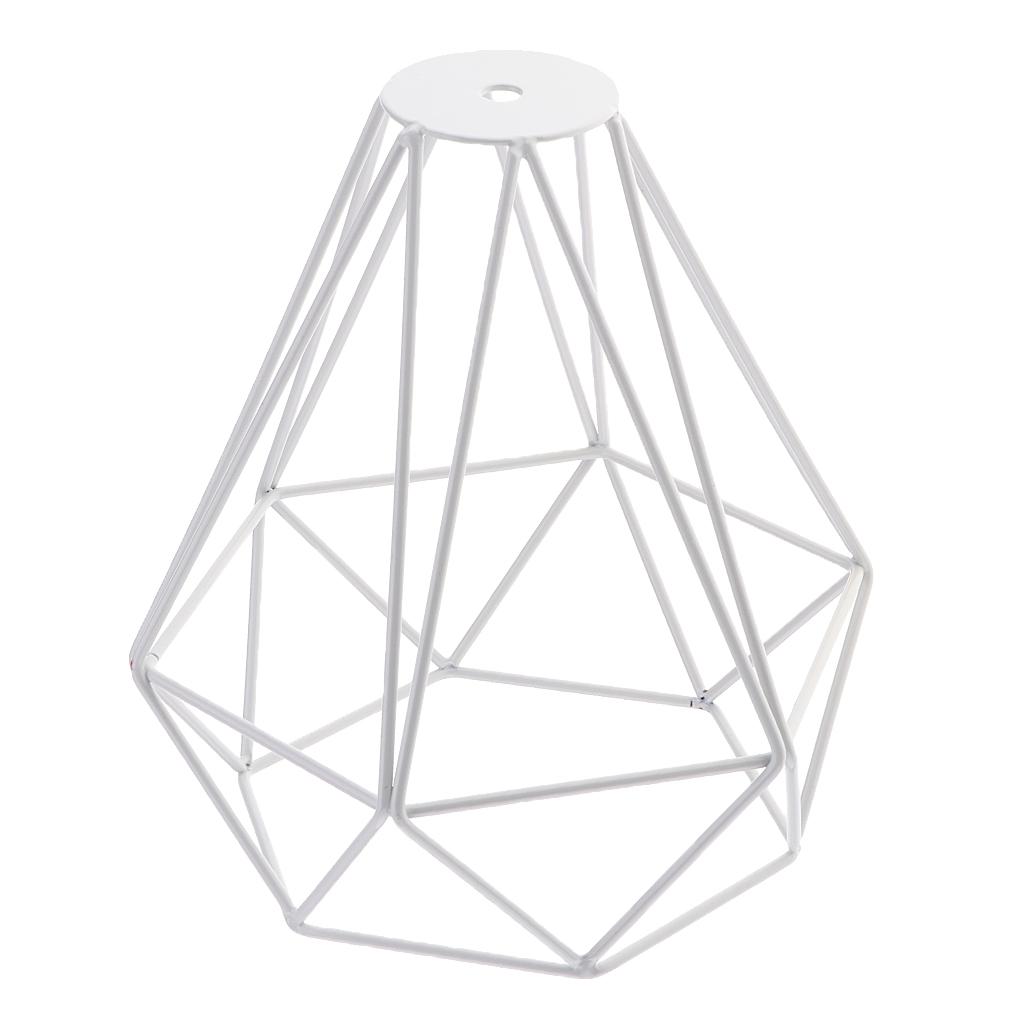 Vintage Metal Diamond Loft Pendant Ceiling Light Lamp Bulb Cage White+Black