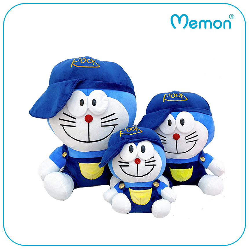 Gấu Bông Doremon Đội Mũ Cao Cấp - Hàng Chính Hãng Memon - Đồ Chơi Thú Nhồi Bông Doraemon Đội Mũ, Bông Gòn PP 3D Tinh Khiết, Mềm Mịn, Đàn Hồi Đa Chiều, Bền Đẹp, An Toàn Cho Người Sử Dụng