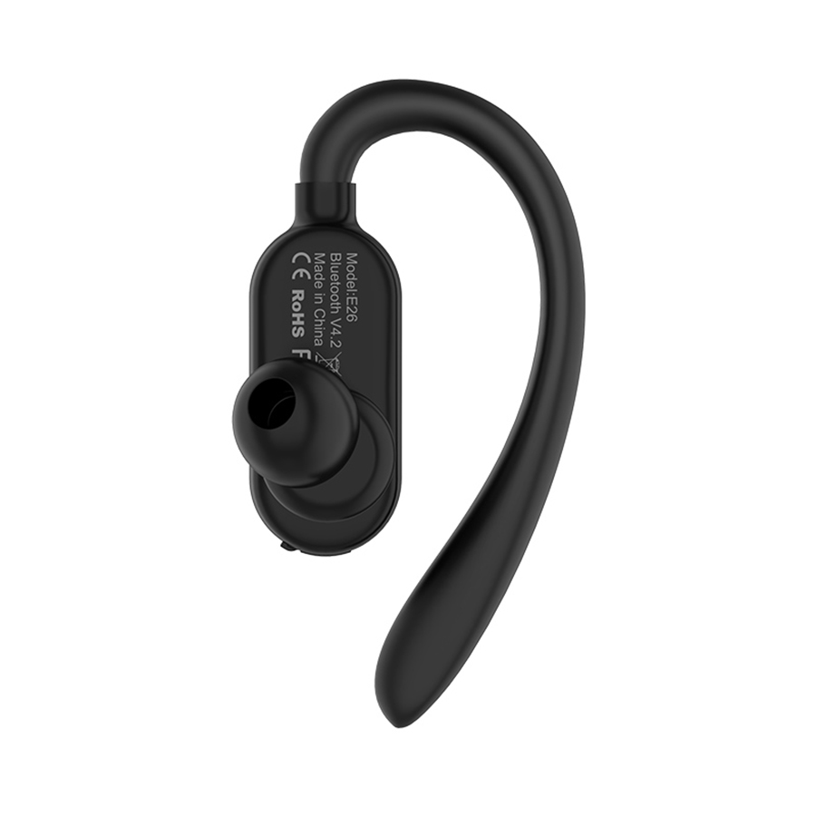 Tai nghe móc tai Bluetooth Hoco chuẩn kết nối Bluetooth 4.2 hỗ trợ kết nối cùng lúc 2 thiết bị, chất liệu ABS an toàn tặng nút tai silicon E26 - Hàng chính hãng