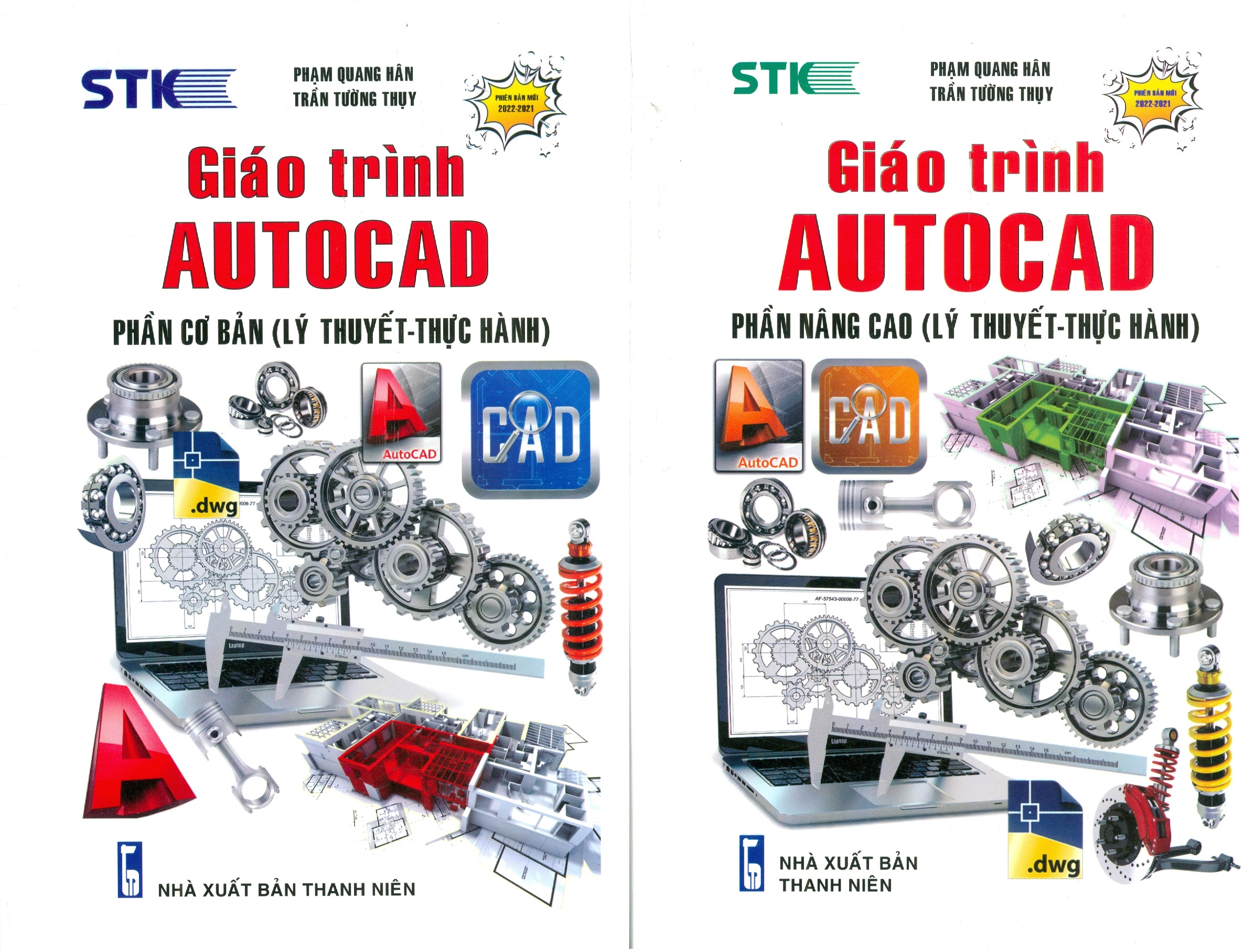 Combo 2 cuốn GIÁO TRÌNH AUTOCAD - PHẦN CƠ BẢN + NÂNG CAO (LÝ THUYẾT - THỰC HÀNH) (Dùng cho các phiên bản Autocad 2022-2021)