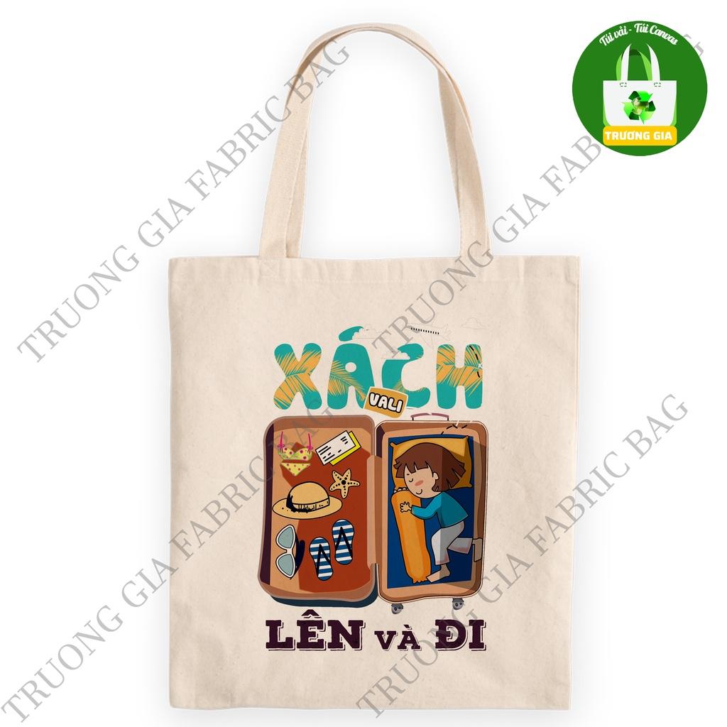 TúI tote canvas Be in hình Summer không khóa kéo 26cmx33cm Trương Gia Túi Vải - Túi Canvas