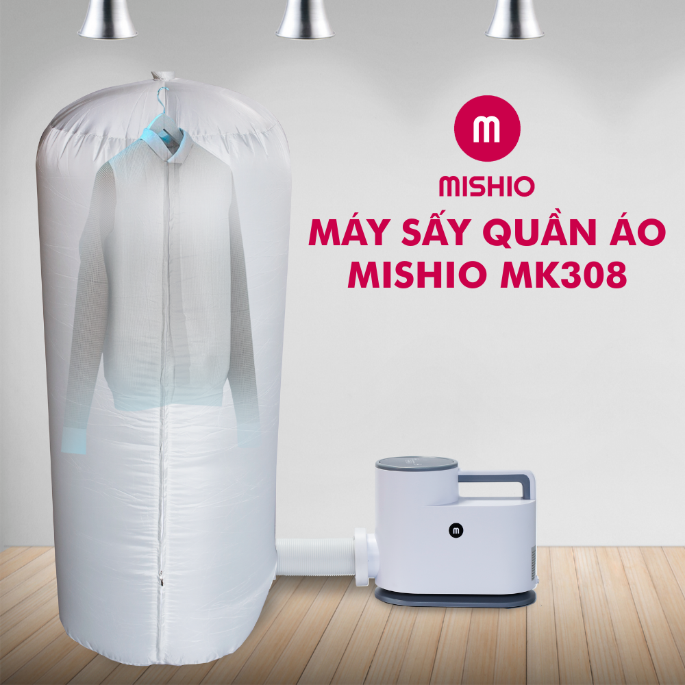 Máy Sấy Quần Áo, Chăn Nệm, Giày Mishio MK308 có chức năng diệt khuẩn UV - Hàng chính hãng