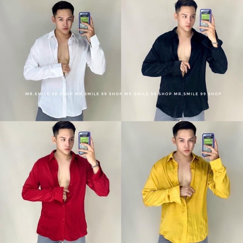 Áo Sơ Mi Tay Dài Lụa Basic Unisex Mr Smile 99 Shop