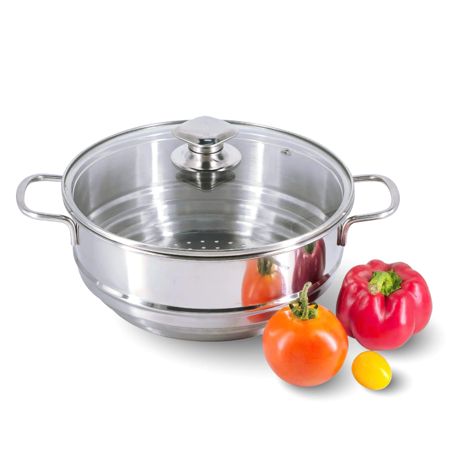 Xửng hấp Inox đa năng KingCook 3 tầng 20-22-24cm kèm vung kính