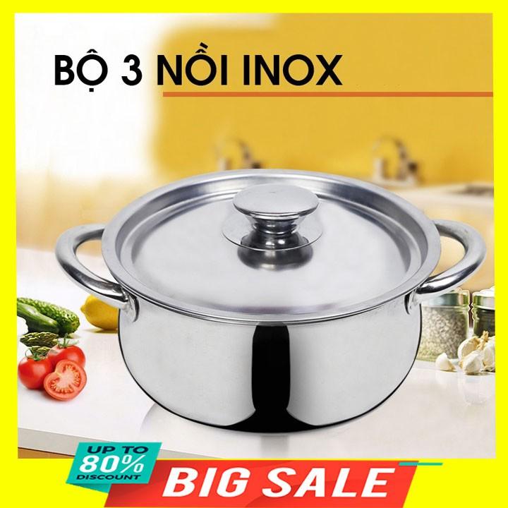 3 Chiếc Nồi inox Sharp gồm phi 16 phi 20 phi 24 1650g