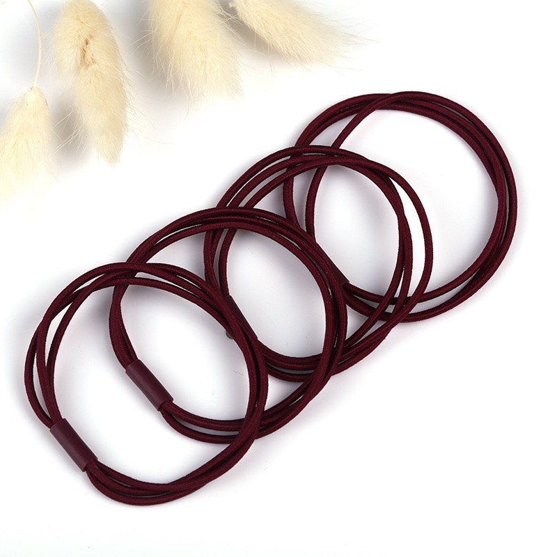 Combo 5 Dây Chun Buộc Tóc, Thun Cột Tóc Mảnh 3 Vòng Màu Sắc Nhã Nhặn SC23