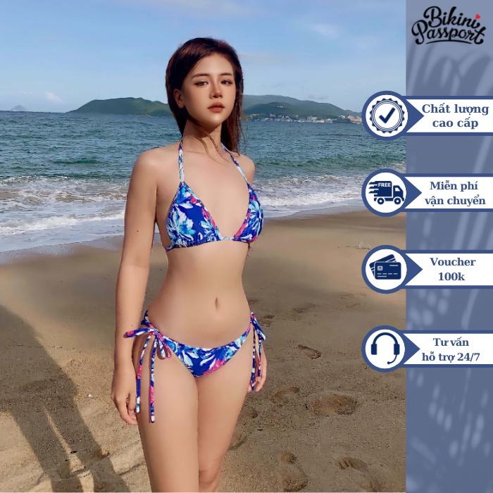 Đồ bơi nữ BIKINI PASSPORT dạng hai mảnh cơ bản tam giác - màu Xanh Indigo - BS143_IN
