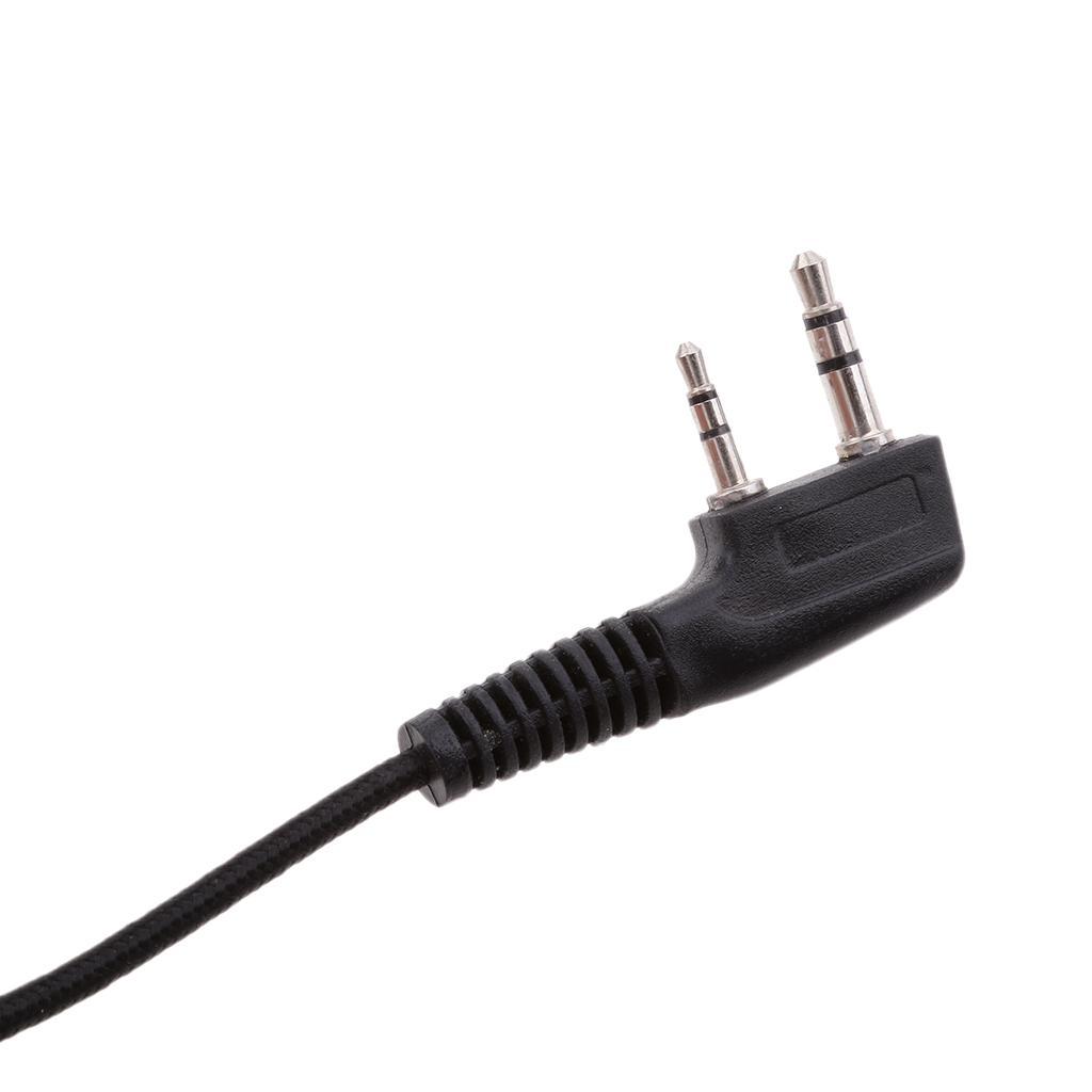 2 Pin Overhead Earpiece Headset with Mic PPT for 2 Way Radio Walkie Talkie