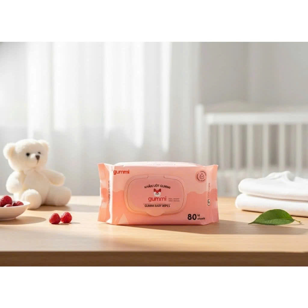 Thùng 10 Gói Khăn Ướt GUMI Không Cồn Không Paraben, Không Chất Huỳnh Quang, An Toàn Cho Da Nhạy Cảm – 80 Tờ - HÀNG CHÍNH HÃNG MINIIN