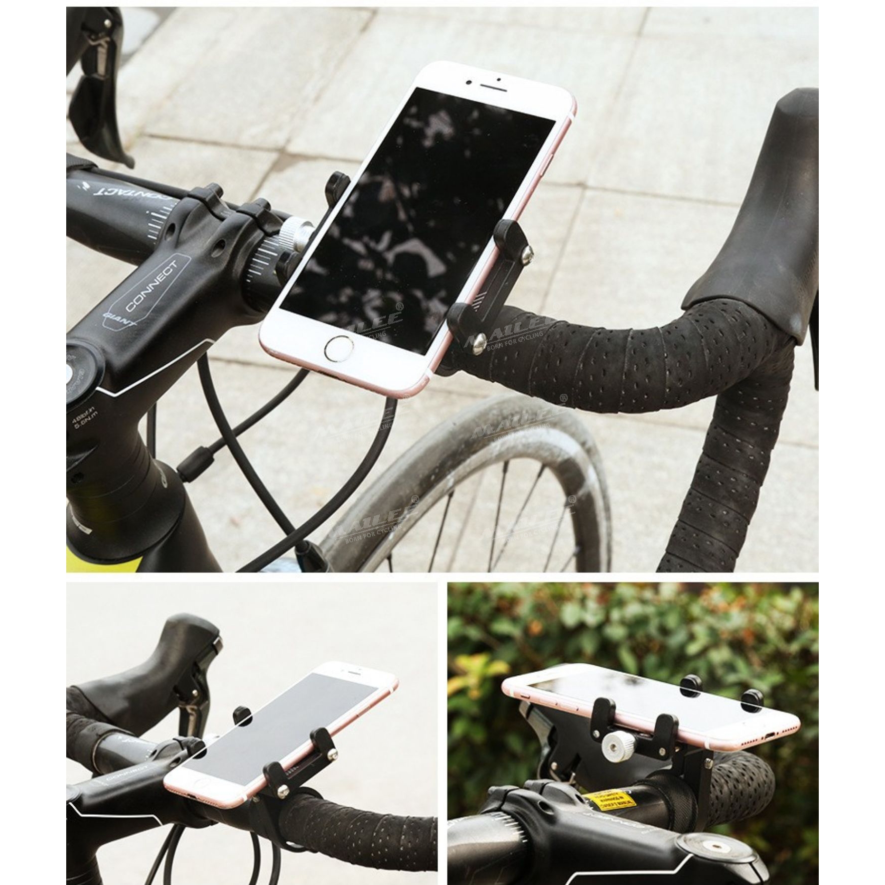 Giá đỡ điện thoại xe đạp MOBILE BRACKET gắn tay lái SS-044 cho điện thoại dưới 6.8 inch, chất liệu Nhôm, phù hợp đường kính ghi đông 22.2mm-31.8mm - Mai Lee