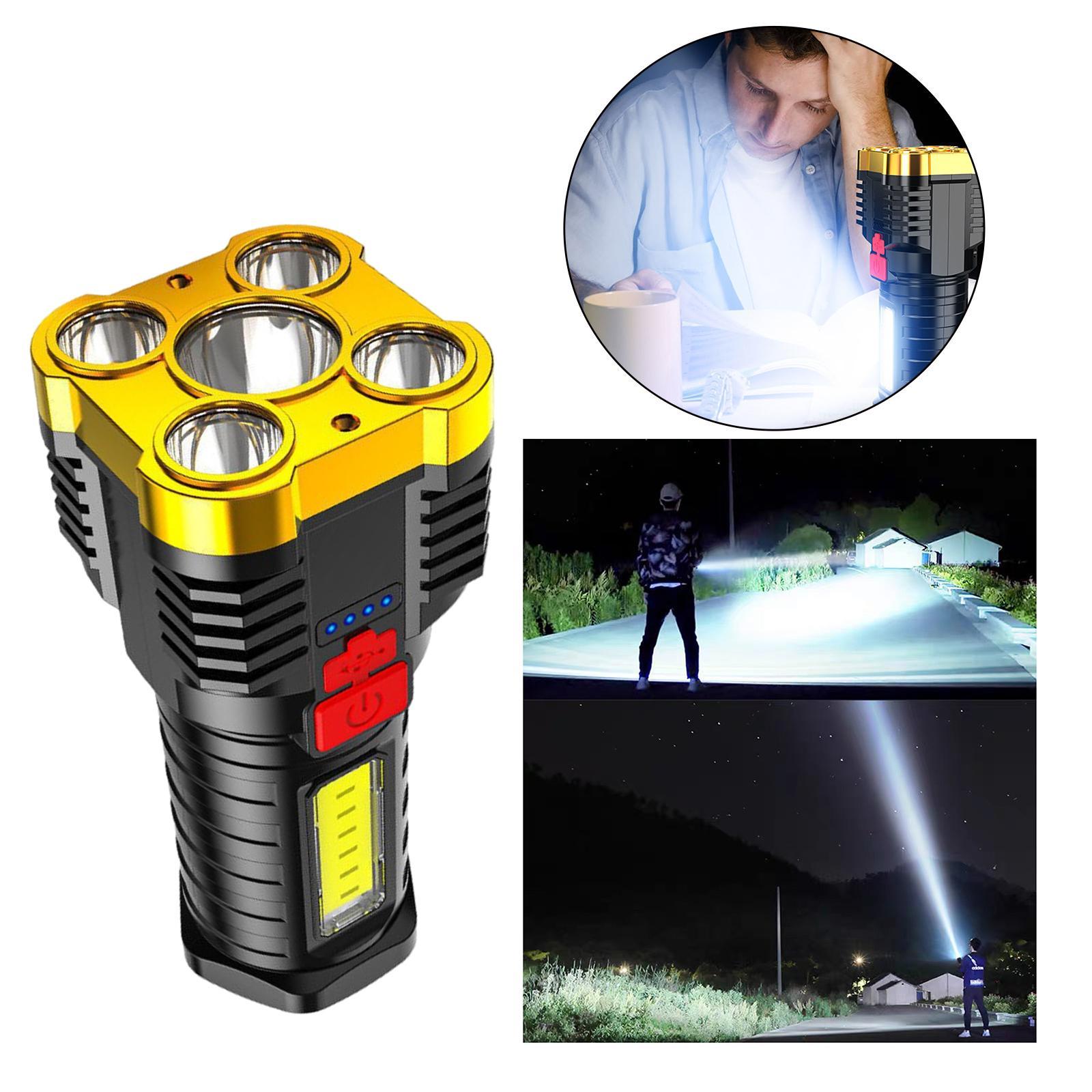 2x Bright LED Searchlight Handheld Spotlight USB Flashlight Recharge