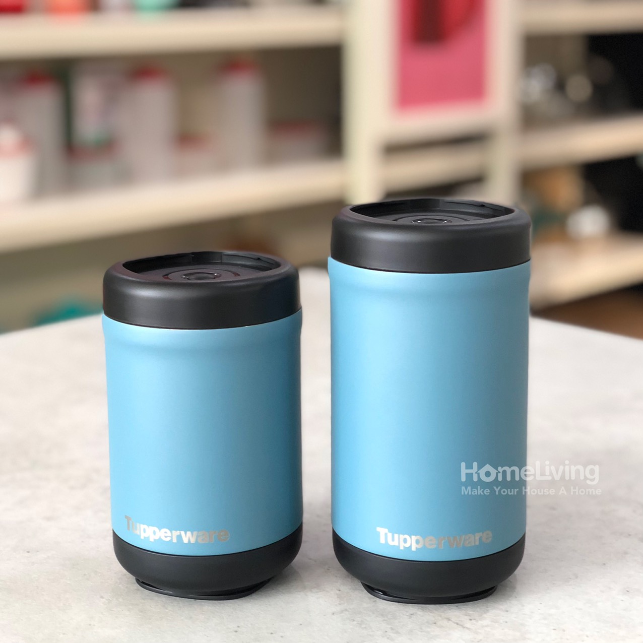 Bình Giữ Nhiệt Tupperware Stacking Thermal - Xanh Đen Nhám