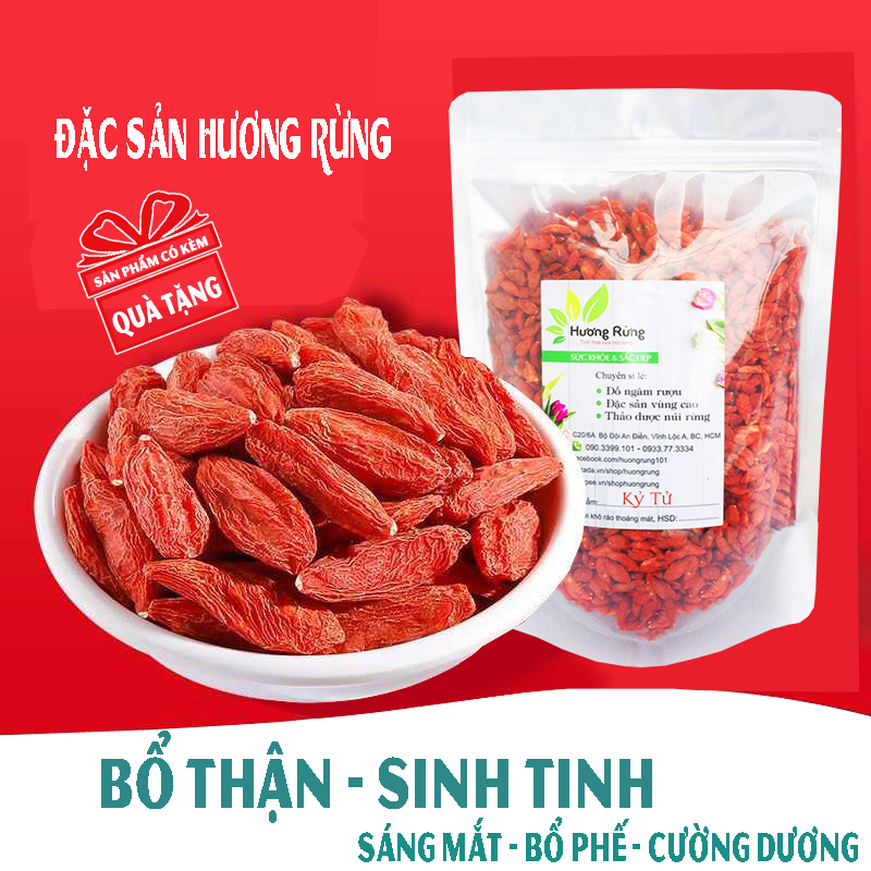 500g KỶ TỬ, CÂU KỶ TỬ loại đặc biệt thơm ngọt tự nhiên, sáng mắt, bổ thận sinh tinh