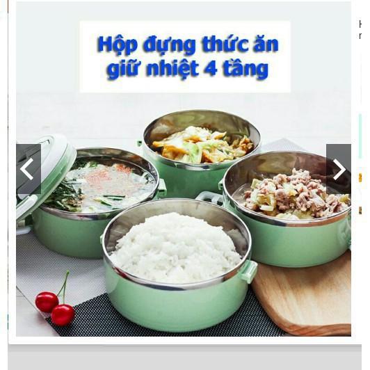 CẶP LỒNG 4 TẦNG ĐỰNG THỨC ĂN GIỮ NHIỆT LÀM TỪ NHỰA LÚA MẠCH