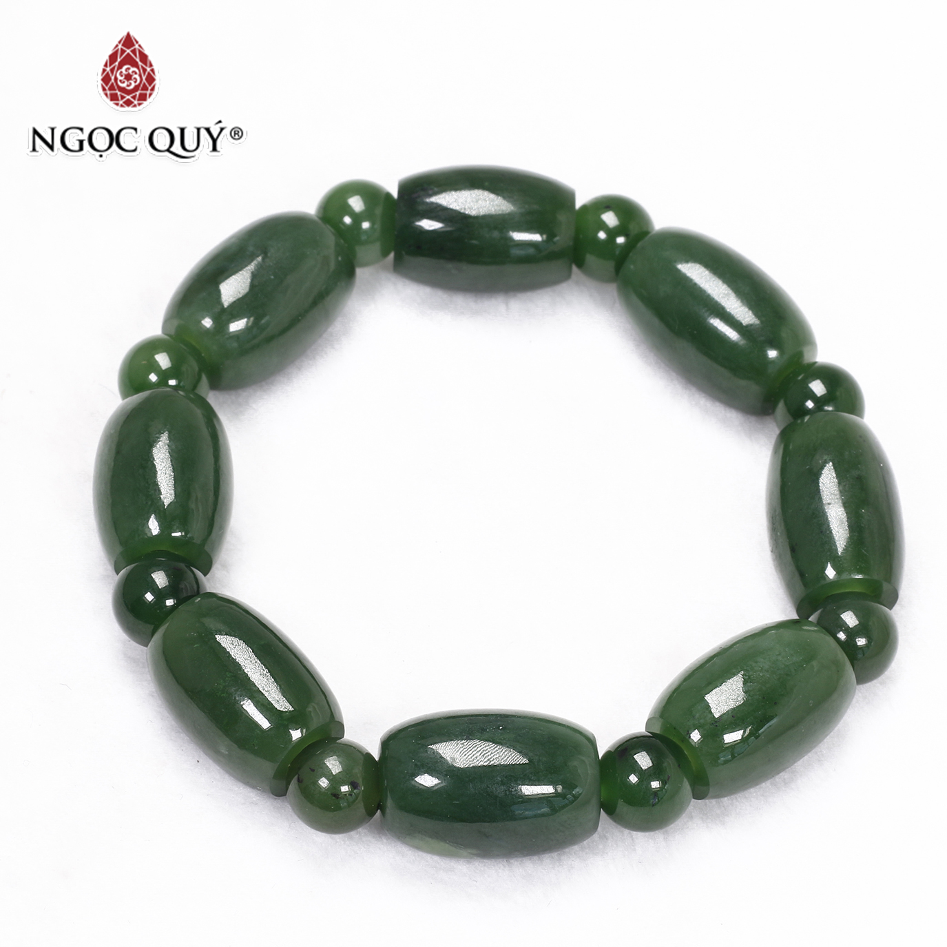 Vòng lu thống ngọc bích 18x12mm mệnh hỏa, thổ - Ngọc Quý Gemstones
