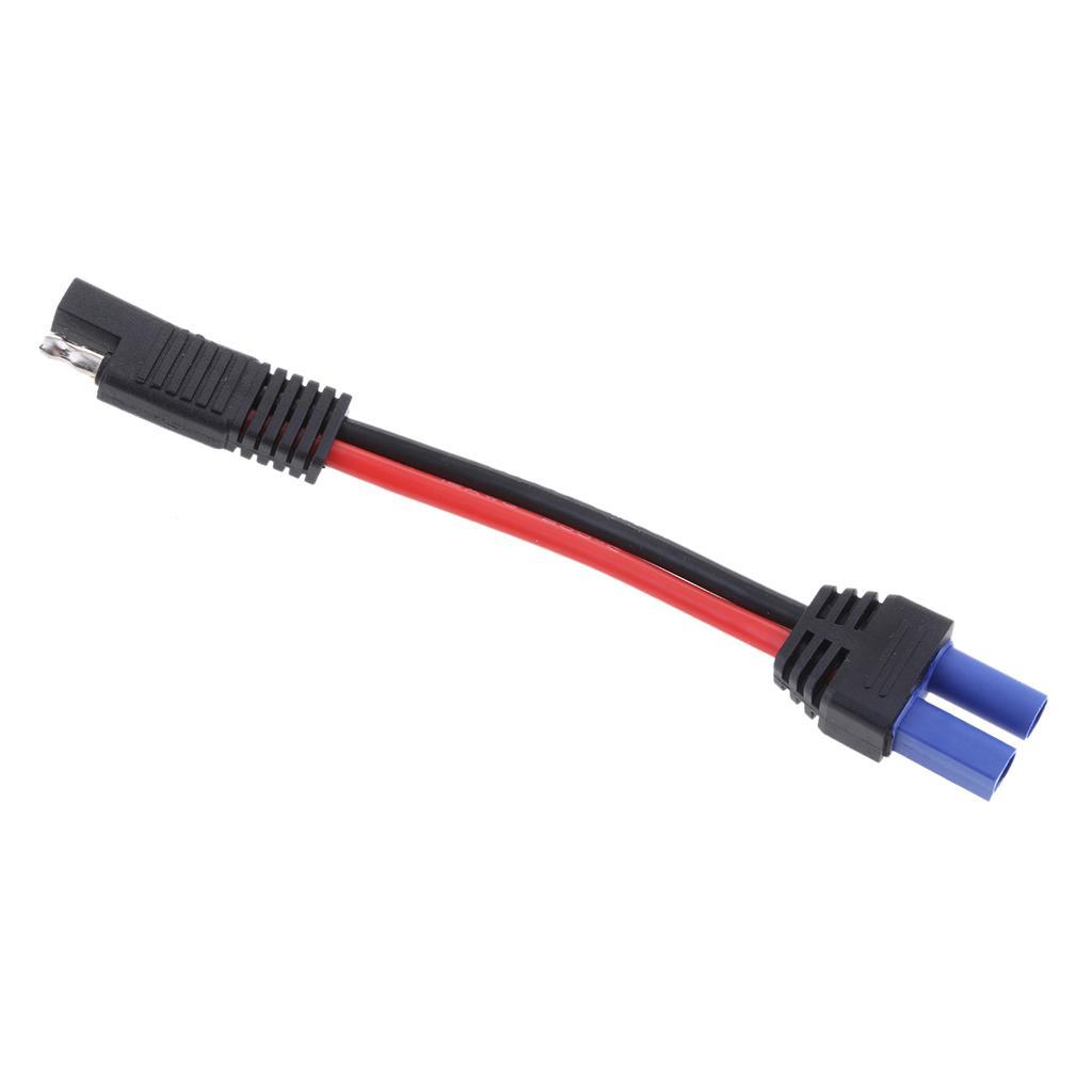 2Pieces 1-48V SAE to EC5 Female Power Adapter Cable for Car Solar Battery