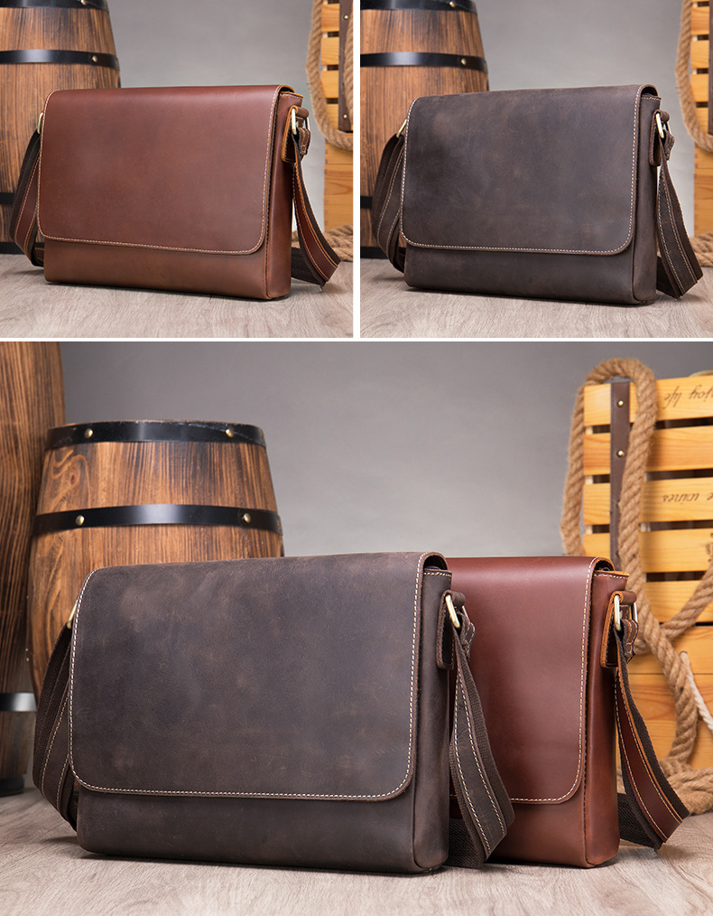 Túi đeo chéo nam DA BÒ  thật phong cách mới - DCN9458