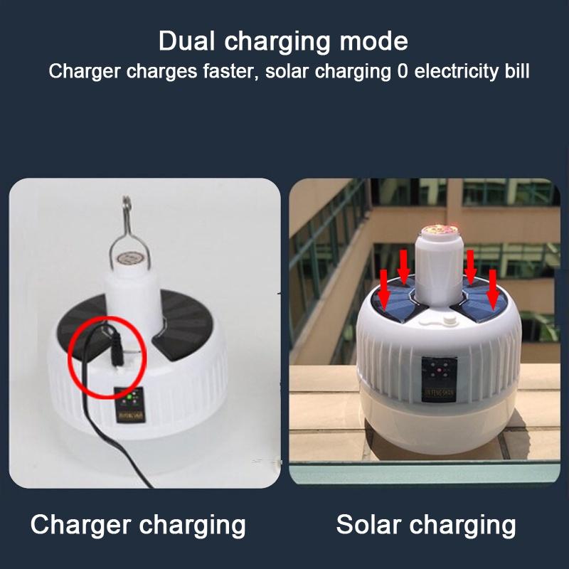 Bóng đèn LED sạc năng lượng mặt trời tiết kiệm di động cho cắm trại ngoài trời