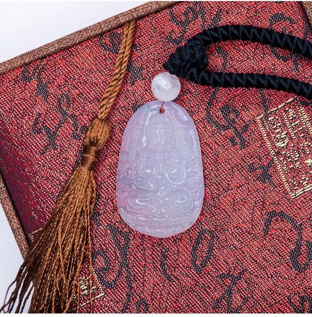 Mặt dây chuyền Thiên Thủ Thiên Nhãn Mã Não Trắng tự nhiên - Phật Độ Mạng cho người tuổi Tý - PBMWAGA01 (Mặt kèm sẵn dây đeo)