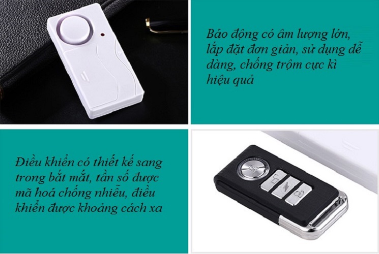 Báo động cửa mở có điều khiển từ xa KS-SF03R ( Kèm pin )