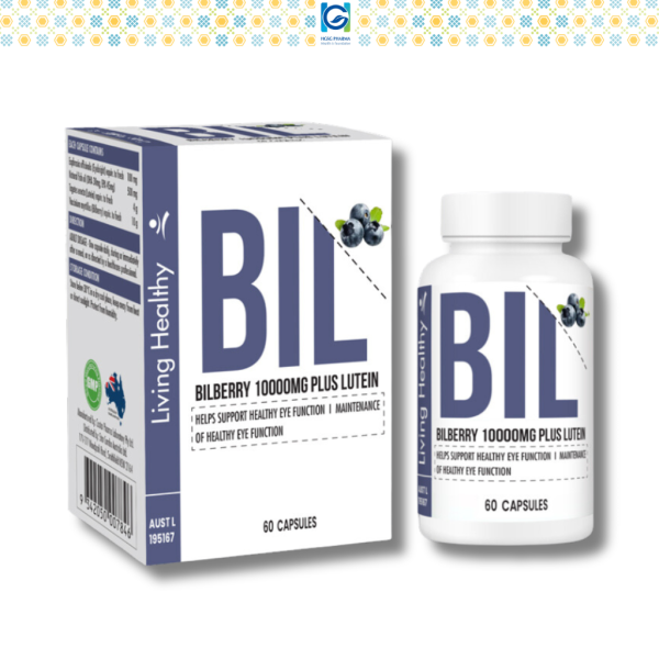 Viên uống Living Healthy Bilberry 10000mg Plus Lutein cải thiện thị lực