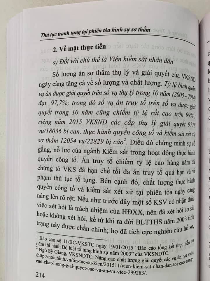 Thủ tục tranh tụng tại phiên toà hình sự sơ thẩm (tái bản lần thứ nhất)