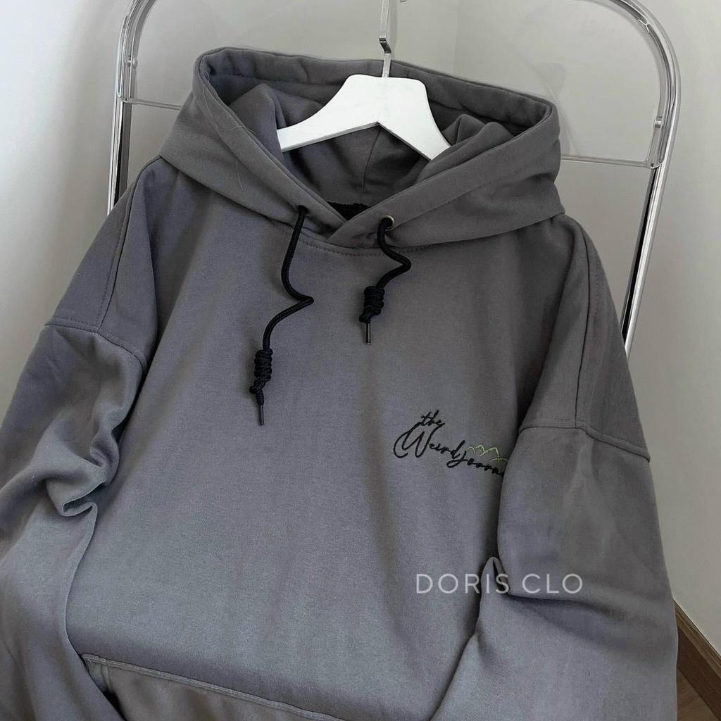 Áo Hoodie Wind Logo Thêu Vải Nỉ Cao Cấp Phối Nón 2 lớp Phong Cách Ulzzang Unisex Cá Tính Hot Trend Mới